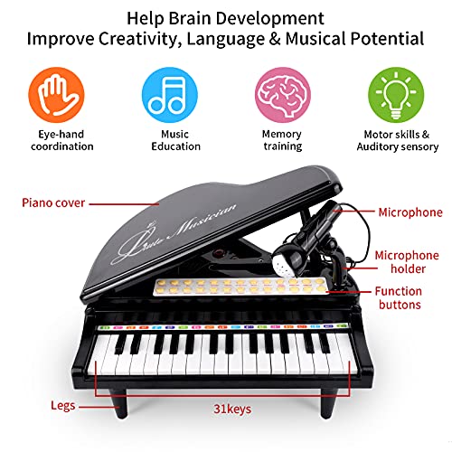 Rabing Piano Toy Keyboard met microfoon 31 toetsen, educatief muziekinstrument voor kinderen 36M+ oud verjaardagscadeau… - Image 5
