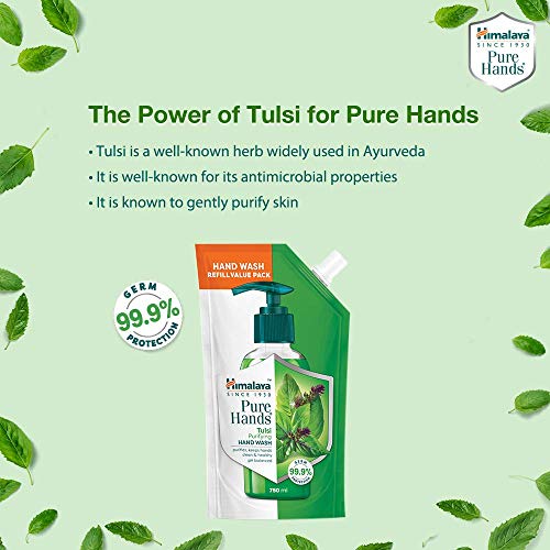 Himalaya Pure Hands | Purifying Tulsi Hand Wash Refill - 750 ml | 99.9% Germ Protection - Image 2