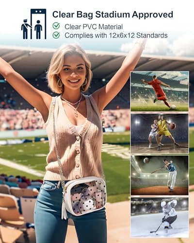 Image of PACKISM Clear Bag for Stadium Events - Clear Purses for Women Transparent Crossbody Messenger Bag for Concerts Game Day