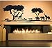 Décoration de la maison stickers muraux 86X30Cm savane africaine animal arbre salon afrique zoo pépinière jungle animaux autocollants