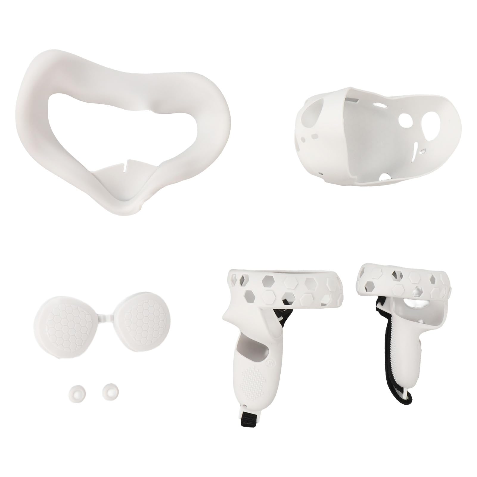 Acouto Set di Cover in Silicone da 5 Pollici per 2 Include Cover per Controller VR Shell Shakes Stick Bianco è Progettato per Proteggere il Set di in Silicone da 5 Pollici per 2 di in (WHITE)