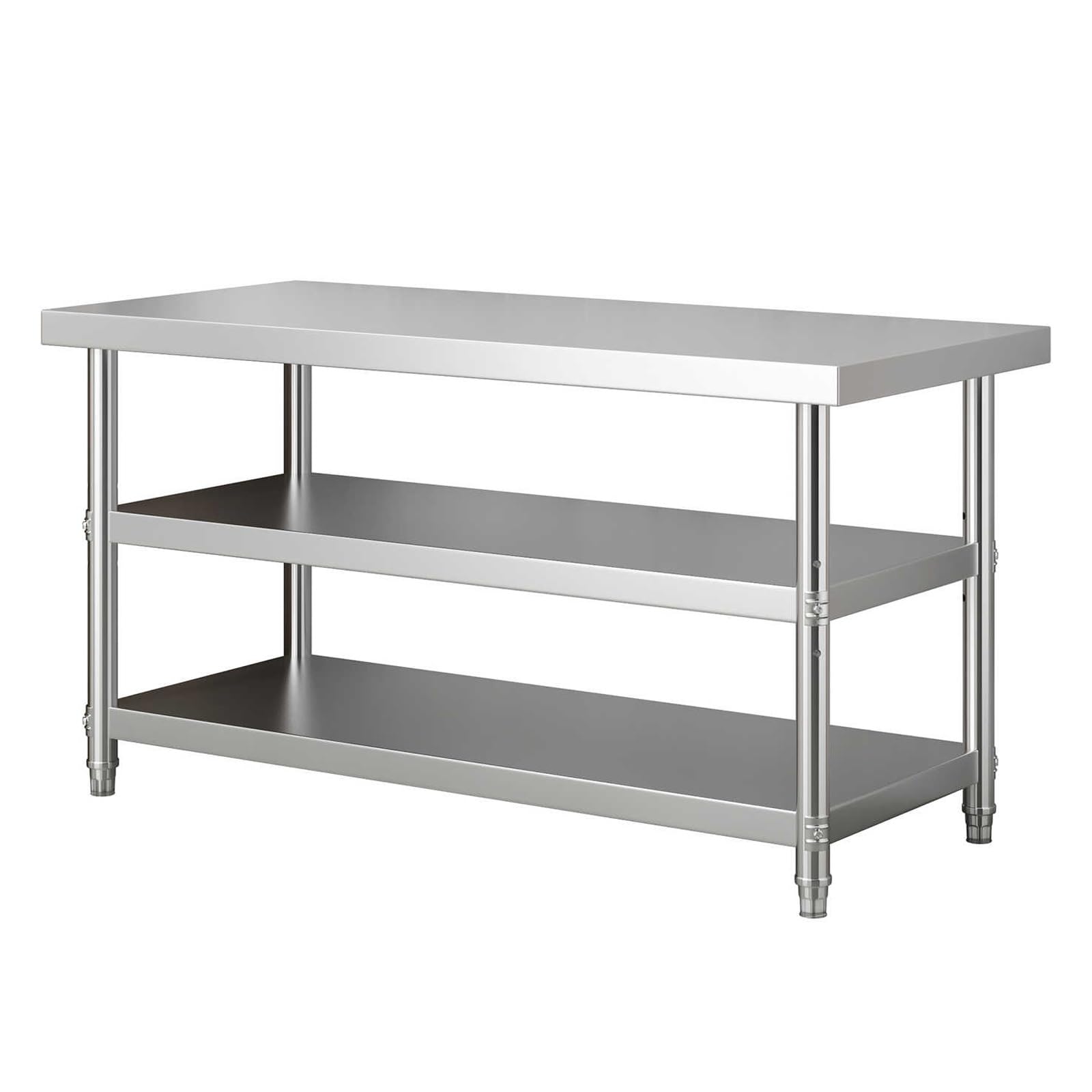 kitchen prep table, Food Preparation Workbench，Stainless Prep ，Polished Smooth, Stable Support, Thickened Material(80 * 50 * 80cm/31.5 * 19.7 * 31.5in)