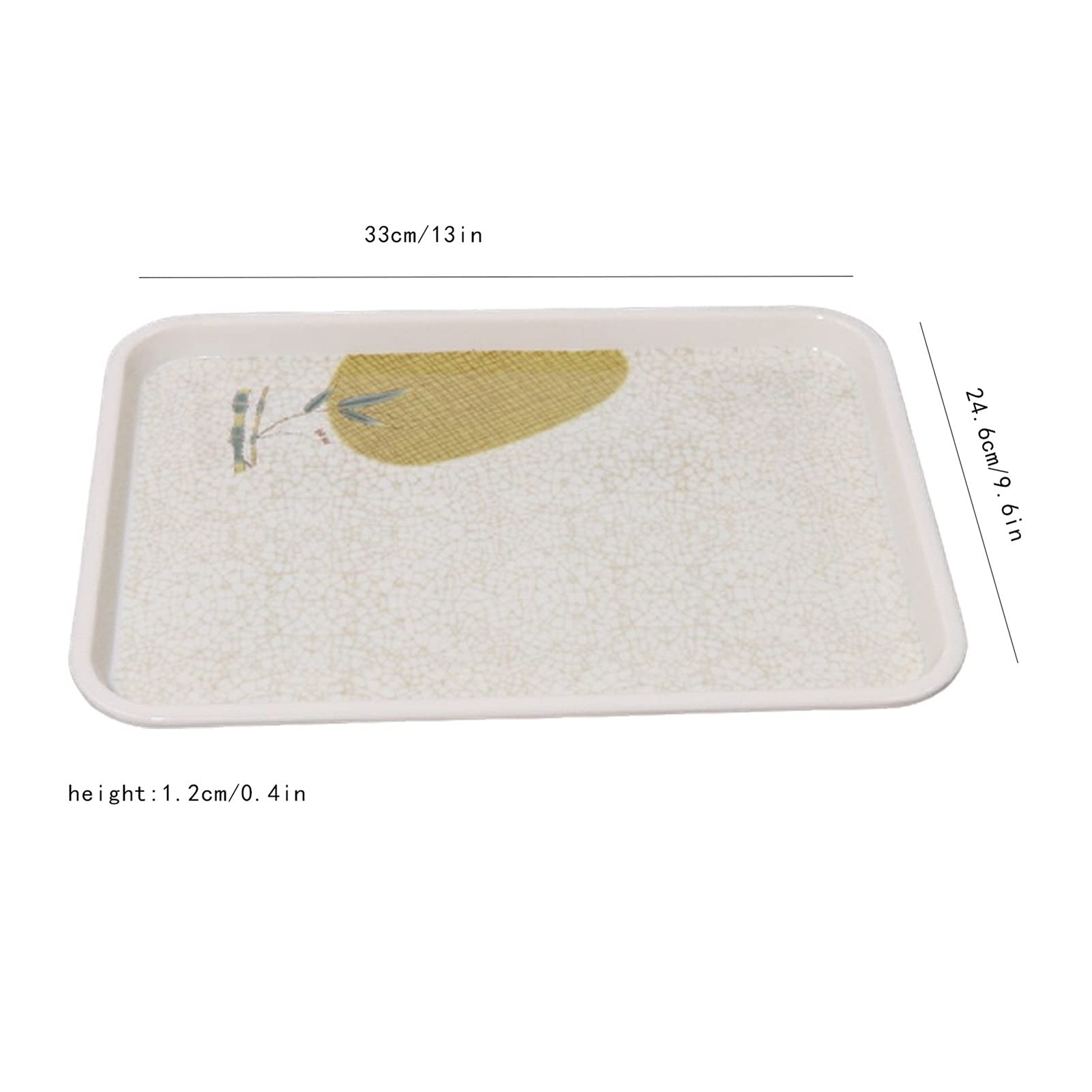 Bandeja Bandeja de Servir y Bandeja, Resina Rectangular Sirva la Bandeja de bocadillos, Bandeja de Desayuno, decoración de Granja con Estilo Sirviendo Platos Bandejas para Servir Comida(M)