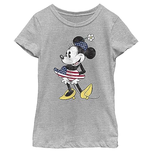 Disney Girl's Vintage Us Flag Fill T-Shirt