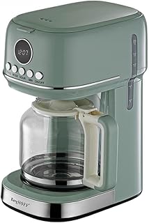 BergHOFF Gem Retro Filtre Kahve Makinesi – 900 W, 1, 5 L Cam Demlik | Mint Yeşil