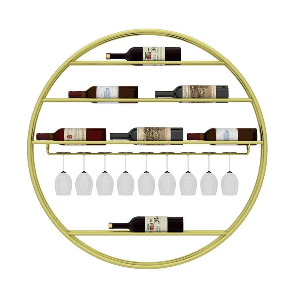Botellero Dorado para el hogar, Copa de Vino, Soporte de exhibición de Vino montado en la Pared, Soporte para Copas (Oro 75x10cm)