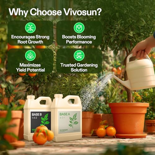 Image of VIVOSUN Liquid Nutrients Base A & B Bundle, Grow Big Hydroponic Fertilizer, Supports Vegetative and Flowering Stages for Outdoor, Indoor Plants, Best Plant Food, Set of Quarts (Pack of 2)