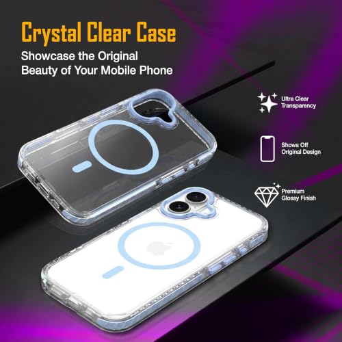 Image of Zapcase Crystal Clear Back case for iPhone 17 | PC Back | TPU Bumper with Inner Rubber Grip | Metal Camera Guard Bezel | Metal Buttons | Scratch Resistant Cover | 2 Layer Edge Protection | Light Blue
