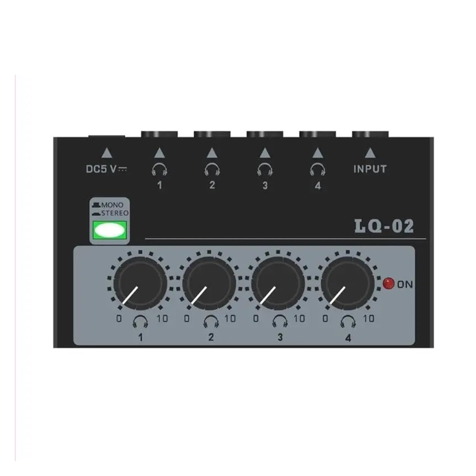 Portable Stereo Mixer Multi-Channel Headphone Amplifier for Live Streaming, Podcast Recording Mixer