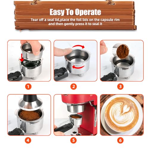 Image of 51mm Stainless Steel Coffee Filter Double Layer 2 Cups Filter Basket Stainless Steel Portafilter Basket Espresso Handle Compatible for Delonghi Derlla Portafilter Coffee Machine (1 Pack)