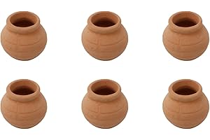 Honbay 6PCS Miniature Clay Pots for Fairy Gardens