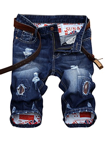 Short Homme en Jean Tissu Fin Confortable Bermuda Fashion Fermeture zippé,13158,32/FR41 Cover
