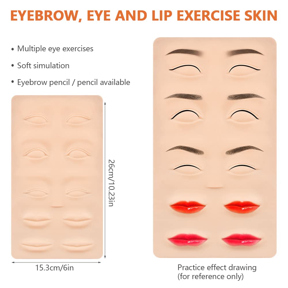 4Pcs Microblading Piel de Práctica, Tatuaje de Cejas Práctica, Pieles de Tatuaje para Práctica de Tatuajes, Principiantes en Tatuajes Cosméticos