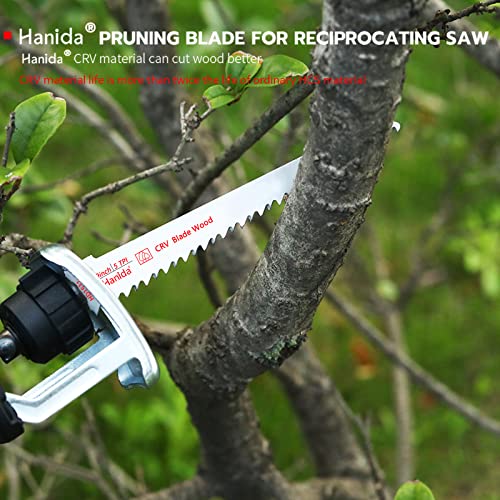 Hanida 9-Inch Wood Pruning Saw Blades For Reciprocating/Sawzall Saws - Wood Cutting Set - 12 Pack #TOP5