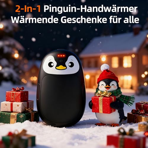 FANDLISS Handwärmer Elektrisch 2er, Schwarz USB Taschenwärme mit 8000mAh – Ansicht 2