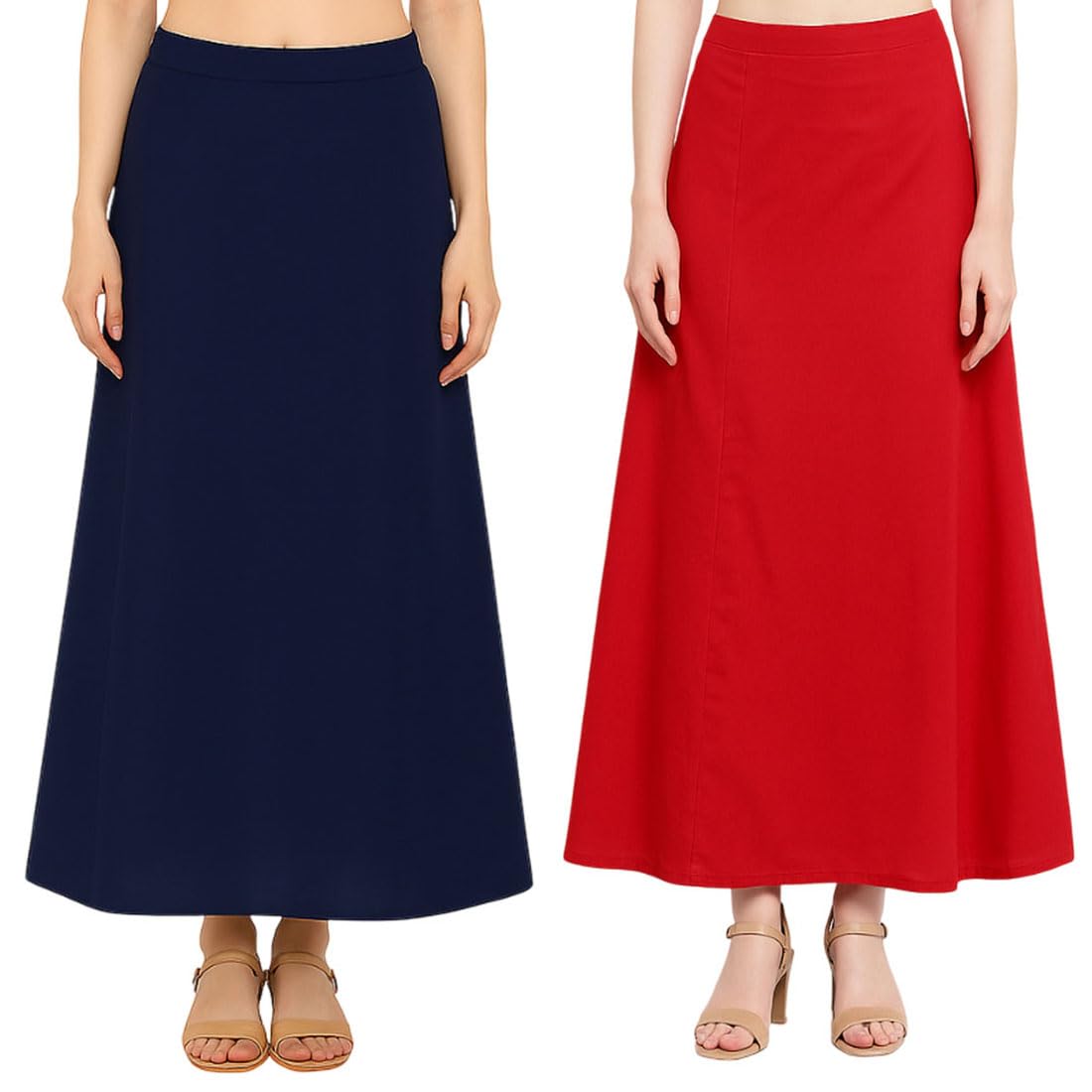 Women’s 100% Cotton Saree Petticoat | Adjustable Drawstring & Elastic Waist | Full Length Underskirt for Saree | Soft, Breathable, Fall & Shape Support Festive Use-image-47