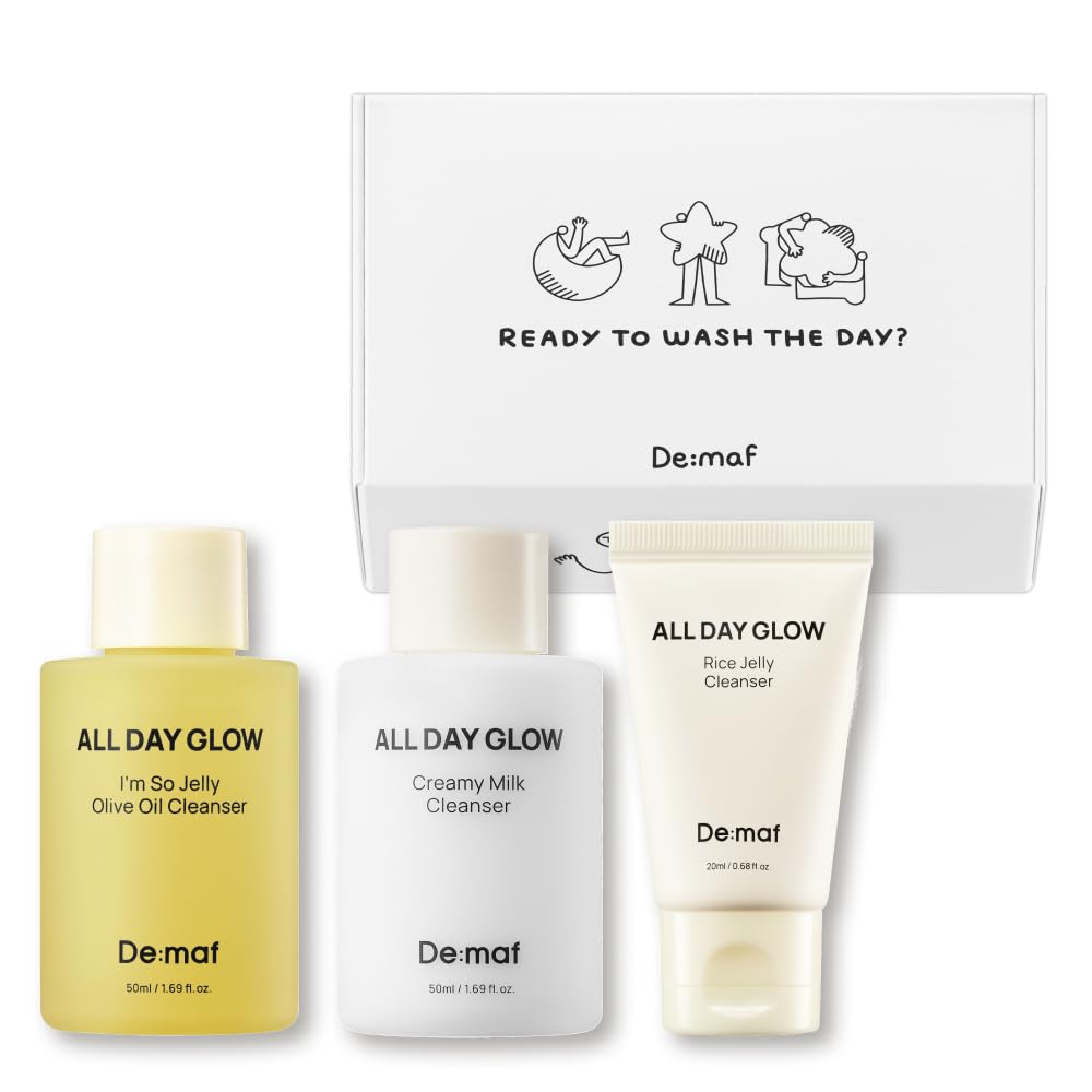 De:maf Welcome Cleansing Gift Kit, Gentle Travel Size Cleanser Trio for Sensitive Skin & Barrier Care