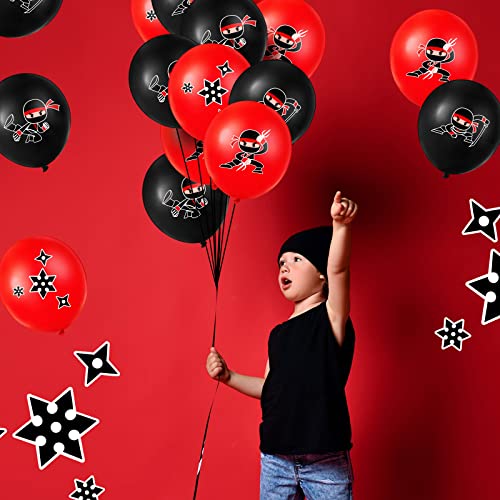 60 Pcs Ninja Balloons For Kids Ninja Birthday Party Favors Ninja Party Decorations Ninja Theme Party Supplies, Black And Red Latex Balloons #TOP5