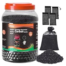 hygger Aquarium Activated Carbon, Premium Natural Coconut Shell Activated Charcoal for Freshwater and Saltwater, Fish Tank Filter Media, Water Purification Carbon 45.8 oz with Fine Mesh Bag