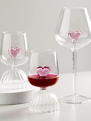 Miniatura 2 de DULRLLY Pink Lover - Juego de 2 copas de vino tinto creativas, copas de cóctel, copas de vino, copas de jugo de cóctel para fiestas, cenas, bodas,