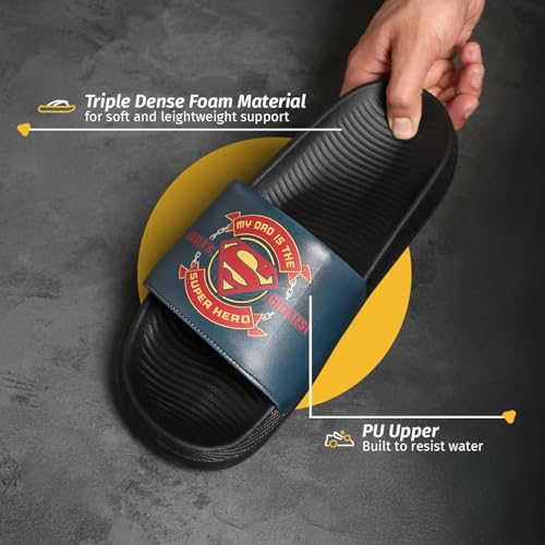 Image of YOHO Sliders for Men | Comfortable and Lightweight Slides | WB Cartoon & Comic Characters: Batman,Superman,Tom & Jerry,Rick & Morty,Big Bang Theory, Friends and Scooby Doo for Boys