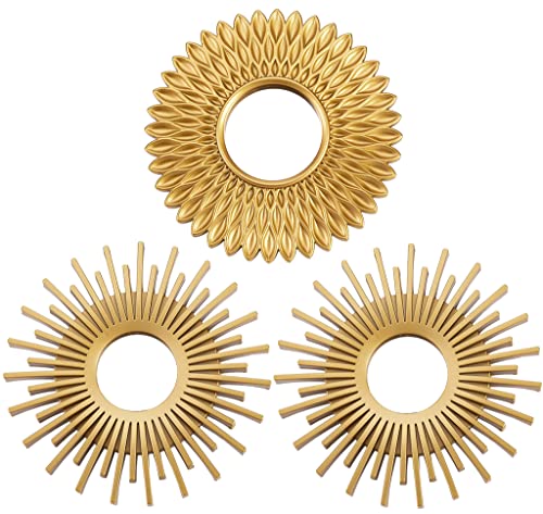 La Mejor Recopilación de Decoración de pared comprados en linea. 46 Espejos Decorativos, Espejo de Pared Regalos Originales para Mujer, Adornos y Decoracion para Pared, Juego de Espejos Dorados para Decoración de Pared