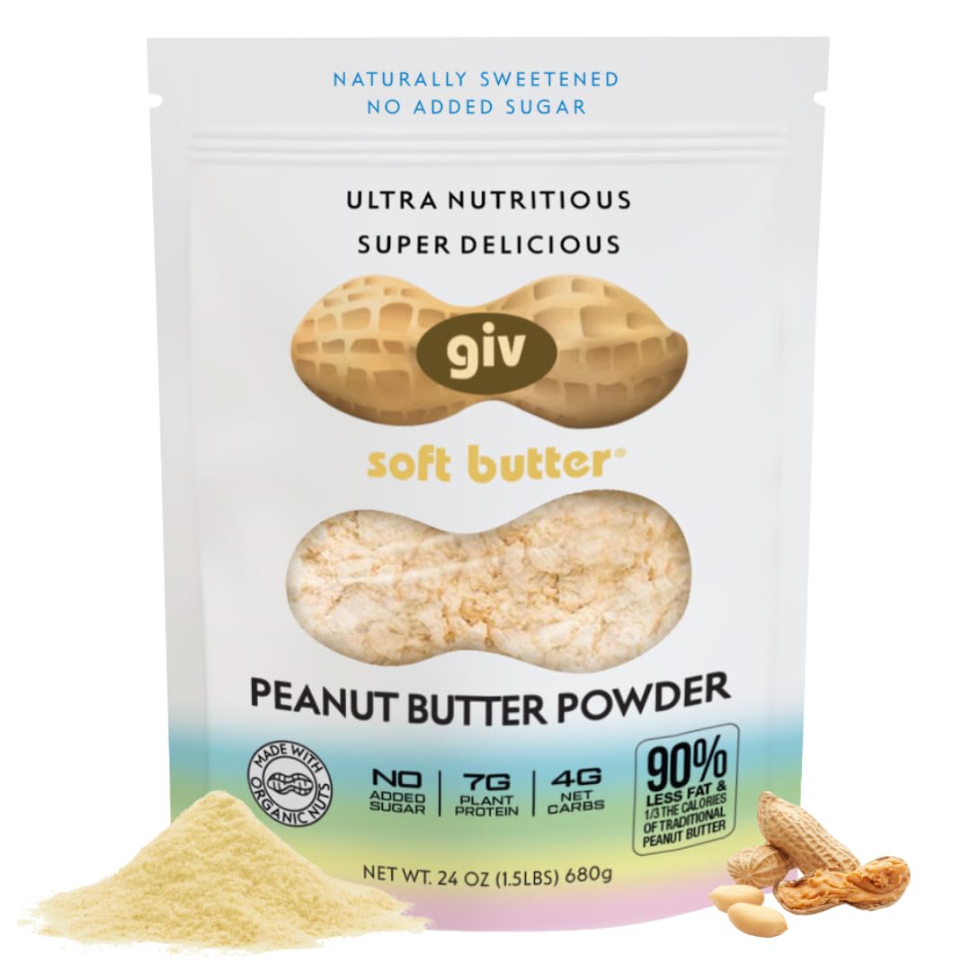 Organic Powdered Peanut Butter - All Natural with No Added Sugar GLP-1 Friendly Protein Powder - Pre Workout Energy, Post Workout Recovery - Keto, Vegan, Gluten Free, Diabetic Friendly (24 Oz)
