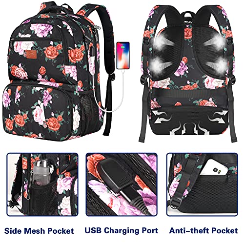 Matein Lunch Backpack, 17 Inch Insulated Cooler Backpack With Usb Charging Port For Women Men, Water Resistant College Lunch Box Backpack With Laptop Compartment For Work Picnic Travel Beach, Gifts #TOP2