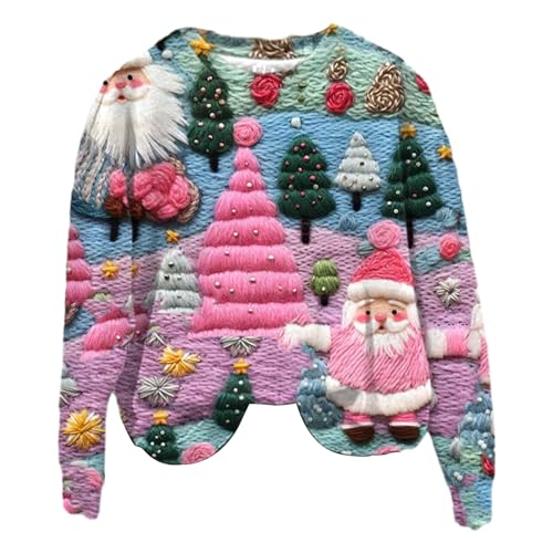 Sudadera vintage con estampado de Papá Noel, sudadera con capucha de manga larga para mujer, diseño de Papá Noel