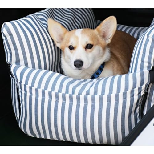 zornik ペット ドライブシート 助手席用 後部座席用 大型、中型、小型 猫 犬用 滑り止め 耐摩耗 固定式シートベルト 安全旅行 ペットクッション ペットソファ 両用 汚れキズ防止 車用安全シート ブルー (C)
