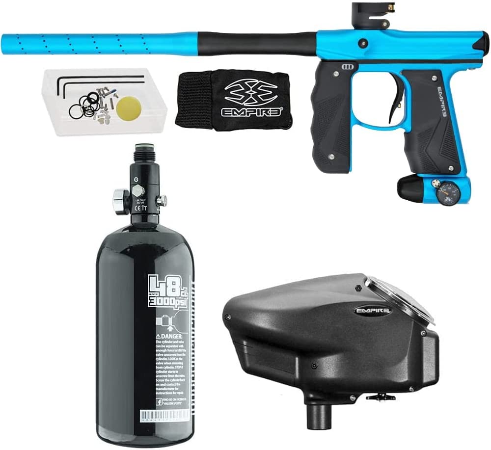 Empire Mini GS Electronic Paintball Gun Marker w/ 48/3000 HPA Paintball Tank &amp; Empire Halo Too Electronic Paintball Loader Combo