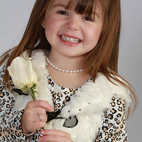 Precious Pieces Sterling Silver Baby Ring with Daisies and April Simulated Birthstone3