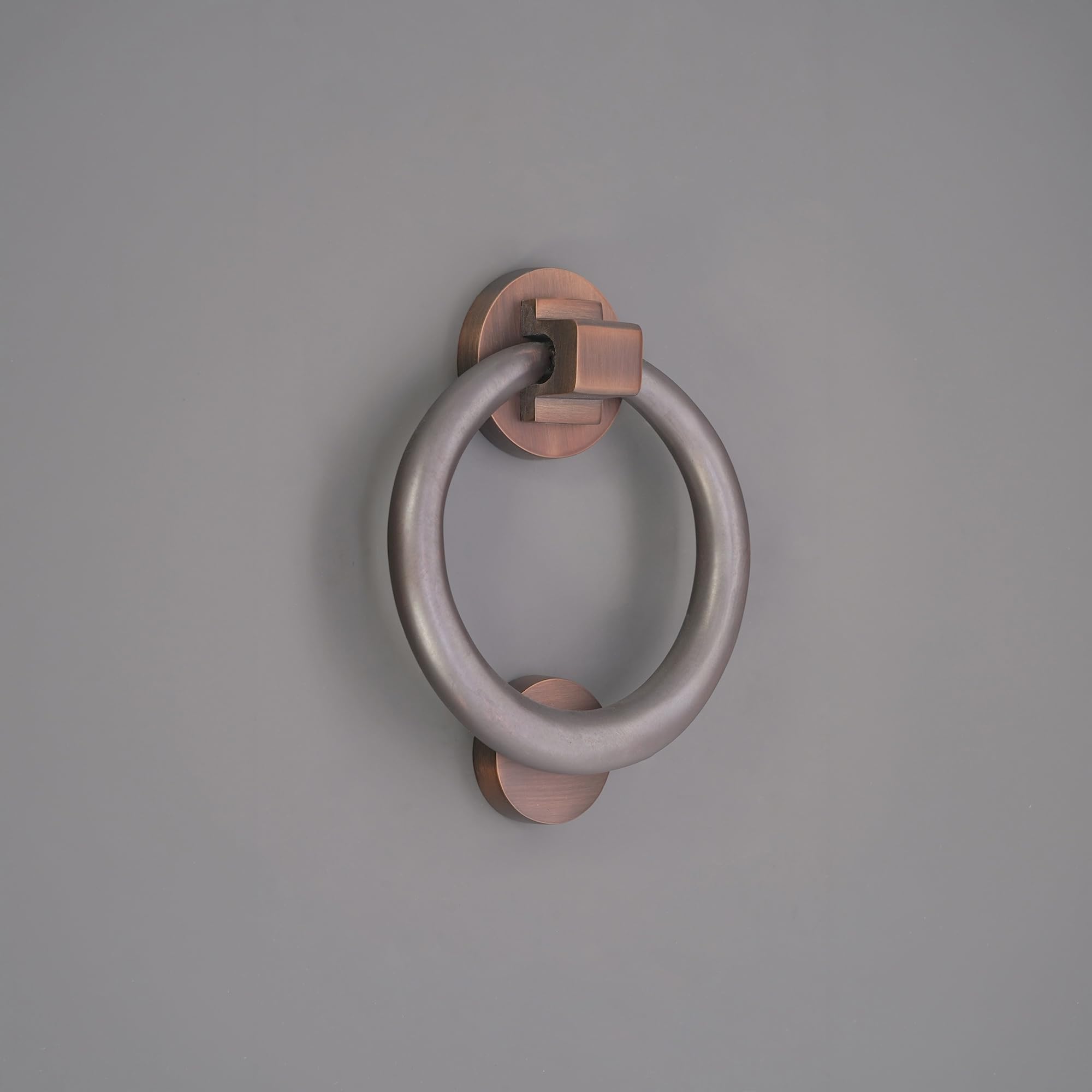 Infinity Decor Battente ad anello in ottone massiccio da 110 mm, finitura bronzo invecchiato, di alta qualità, per ingresso e porta d'ingresso
