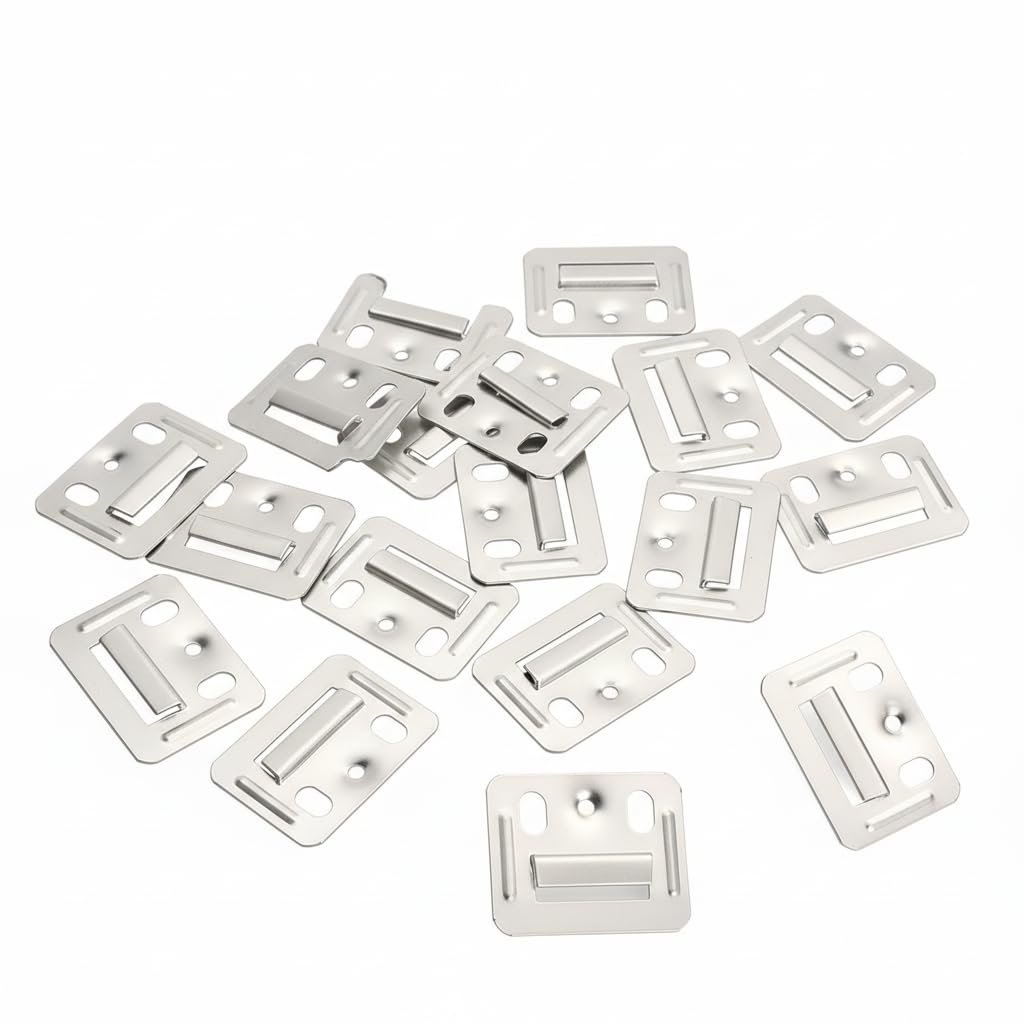 Galvanized Wall Panel Buckles – WPC/PVC Panel Mounting Clips | Strong Metal Fasteners for Seamless Wall Panel Installation | Anti-Rust, Easy to Install (Pack of 100)