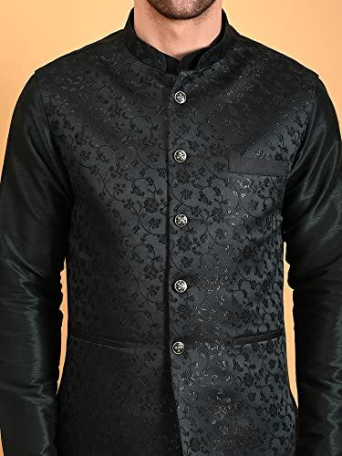 Image of Uri and MacKenzie Men's Silk Blend Kurta Pajama with Designer Ethnic Nehru Jacket /Modi Jacket
