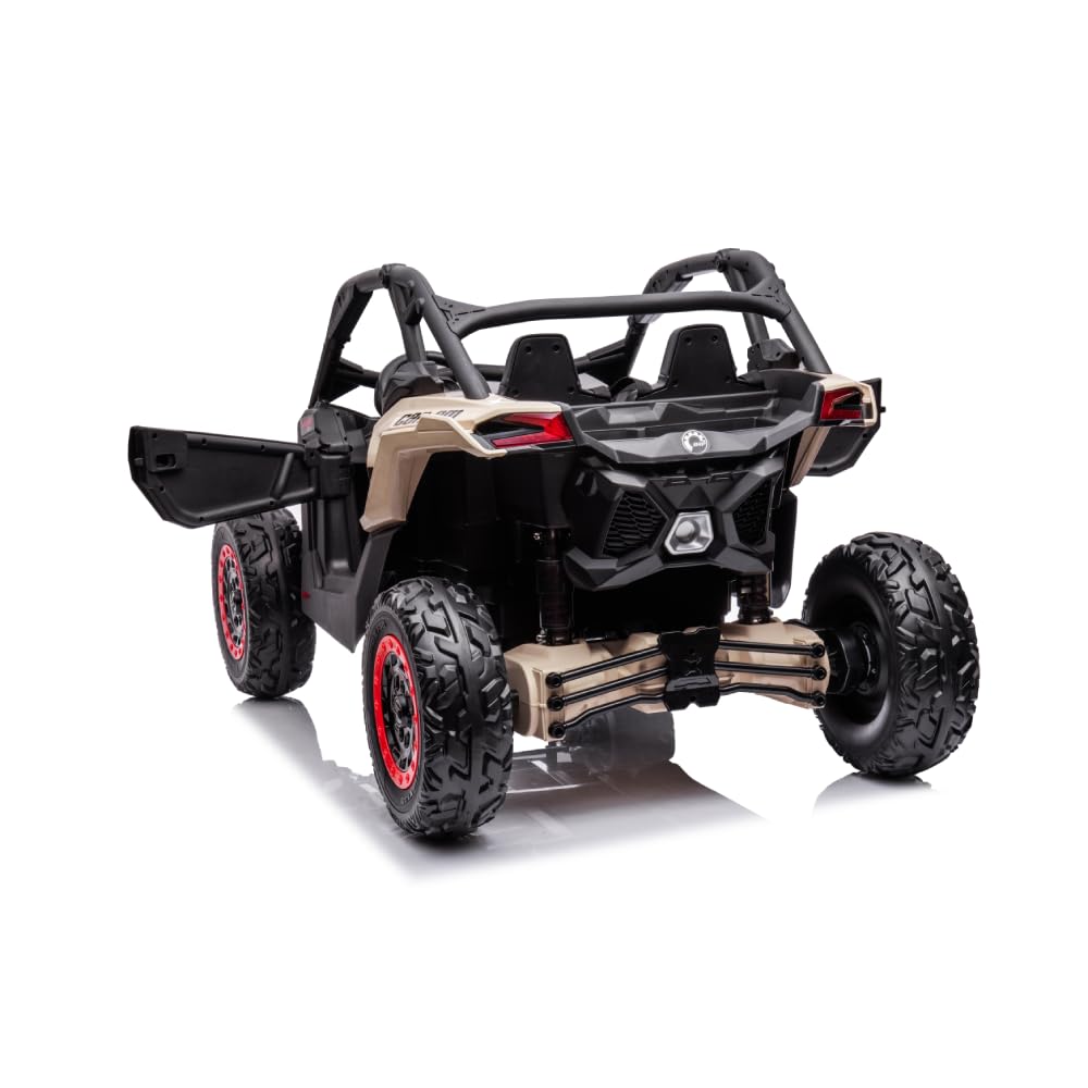 DE VES SPORT Can-Am Maverick Électrique 24 V | Buggy Tout Terrain pour Enfant avec Licence Officielle, 2 Places, Roues en Caoutchouc EVA et Suspension – pour Enfants de 1 à 7 Ans