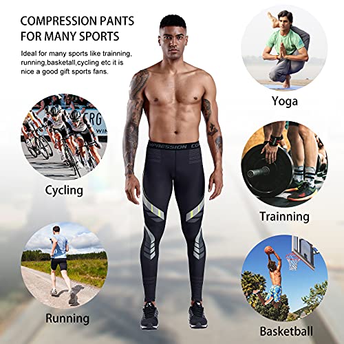 Image of OEBLD Compression Pants Men Thermal Underwear Set Base Layer Dry Tights Gym Running Leggings Long Sleeve Shirt