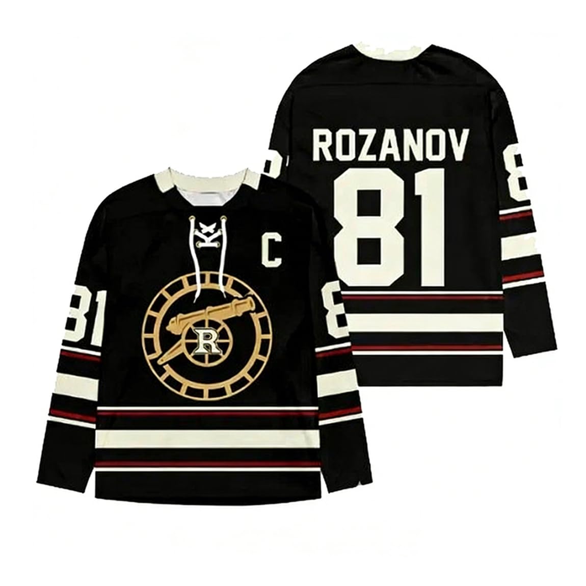 Heated Rivalry Merch Rozanov 81 24 T Shirt Maniche Lunghe Unisex Nera, Maglia Stile Hockey Uomo Donna, Streetwear Casual Look Urbano