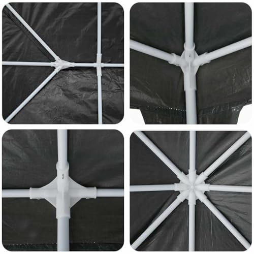 Carpa plegable 4x4 m antracita con 8 paredes impermeables para jardín 7