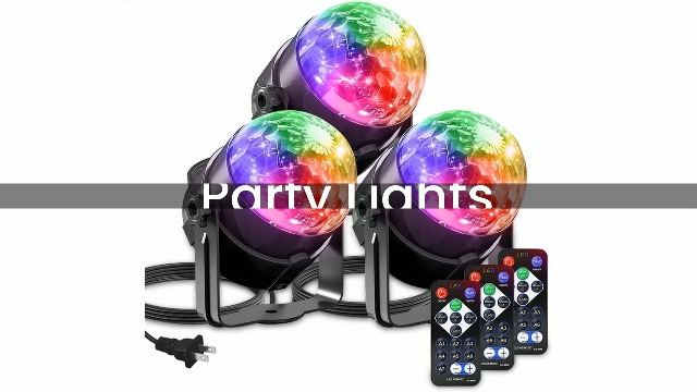 Image of Sound Activated Party Lights with Remote Control Dj Lighting, Disco Ball Light Projected Effect Dancing Lights, Strobe Lamp for Parties Supplies Birthday Christmas Bar KTV Decorations -1-Pack