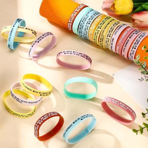 36 Pcs Mental Health Awareness Month Wristbands Bulk Motivational Rubber Bracelets Positive Silicone Bracelets Mental Health Gifts for Office Public Social Event Student4