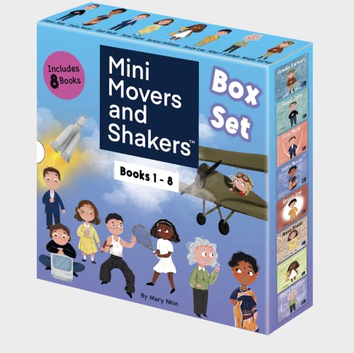 Mini Movers and Shakers Juego de 8 cajas de libros (libros 1-8: Elon Musk, Anne Frank, Serena Williams, Steve Jobs, Albert Einstein, Indra Nooyi, Amelia Earhart, Bruce Lee) Mini Movers and Shakers Juego de 8 cajas de libros (libros 1-8: Elon Musk, Anne Frank, Serena Williams, Steve Jobs, Albert Einstein, Indra Nooyi, Amelia Earhart, Bruce Lee)