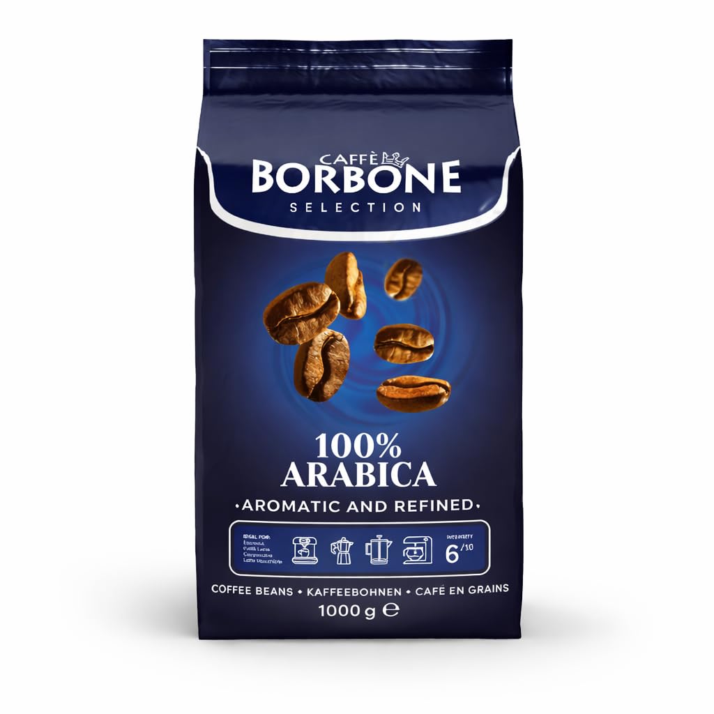 Caffè Borbone Roasted Coffee Beans - 100% Arabica - Authentic Neapolitan Espresso - Intensity 6/10 - Aromatic and Refined Blend with Notes of Cocoa and Vanilla - 1kg Pack