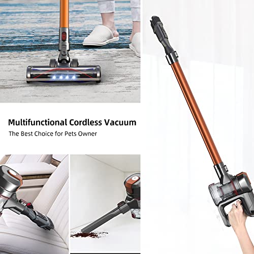 Cordless Stick Vacuum Cleaner 30KPa Powerful Suction Quiet Lightweight