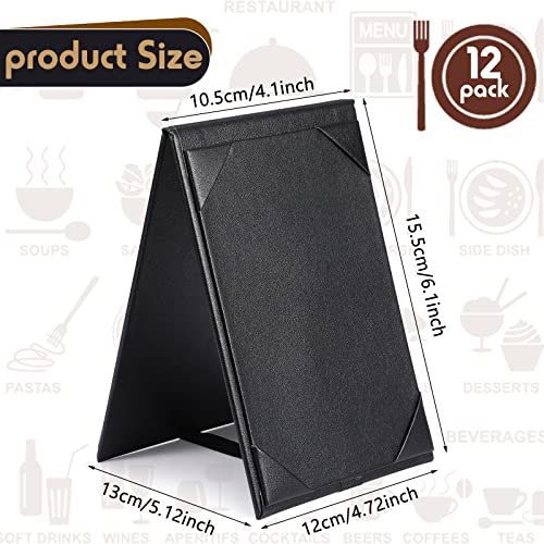 gerrii leatherette table tents black pu leather menu covers bulk double sided frame sign holders 2 side drink dessert menu folders for restaurant coffee cafe bar wedding supplies12 pack4 x 6 inch