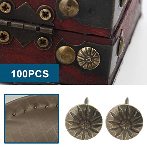 The Lord of the Tools 100pcs Antique Decorative Nails for Furniture Sofa Upholstery Tacks Retro Decoration Pushpin Metal Pushpin 11 x 16 mm Bronze - Image 2