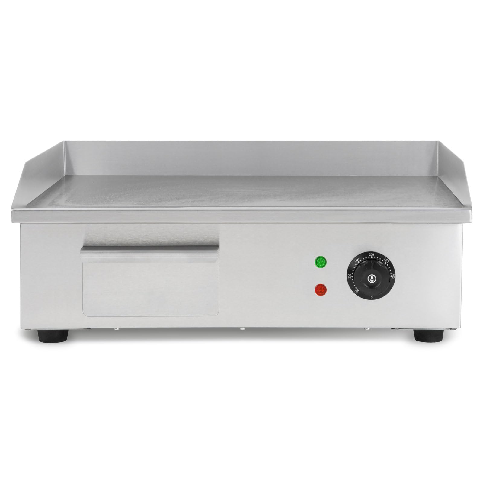 VERTES Plancha Grill 3000 W ze stali nierdzewnej Powierzchnia grillowa gładka 55 x 35 cm, termostat, temperatura 50-300°C, ochrona przed rozpryskami i ciepłem, pojemnik na tłuszcz