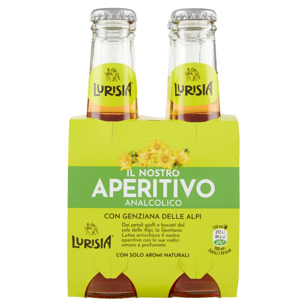 Lurisia Aperitivo Analcolico con Genziana delle Alpi Aperitivo sin alcohol con genciana alpina, 150 ml