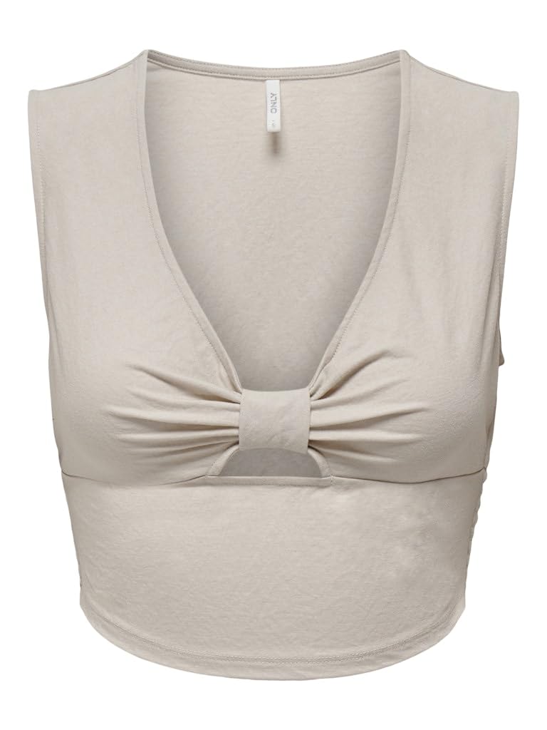 ONLY Women's Onljany S/L Twist JRS Top, Gray, XXS