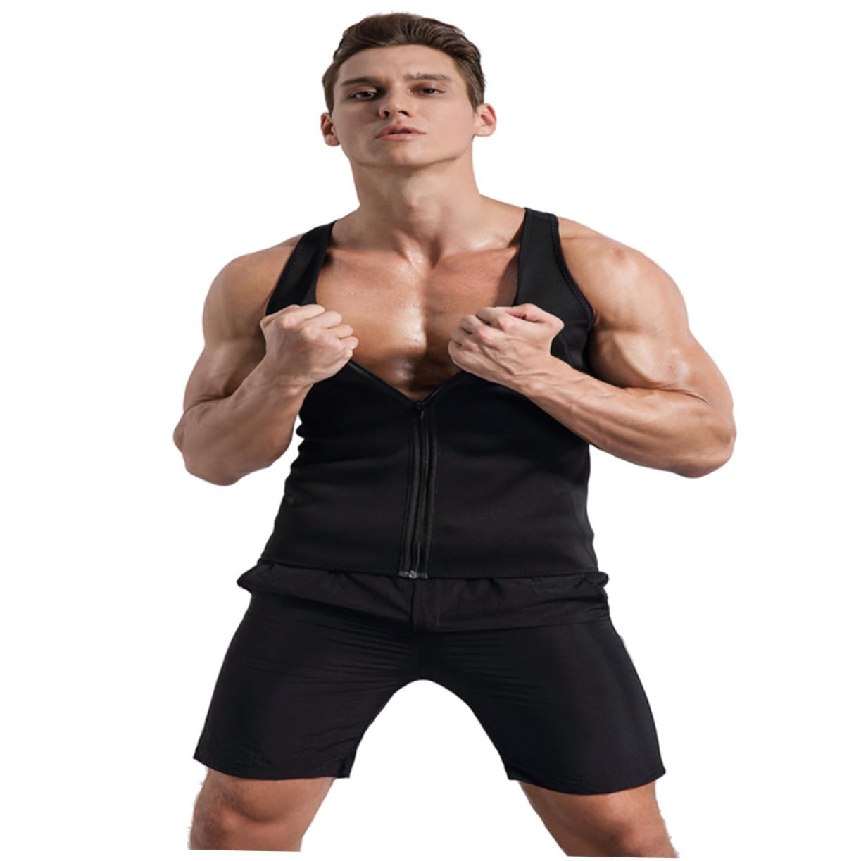 KOMBIUDA Herrenweste Mit Kompressions-Design Herren Slim Weste Für Training Herrenhemd Mit Muskel-Support Herren Sportshirt Aus Atmungsaktivem Material Für Haltung